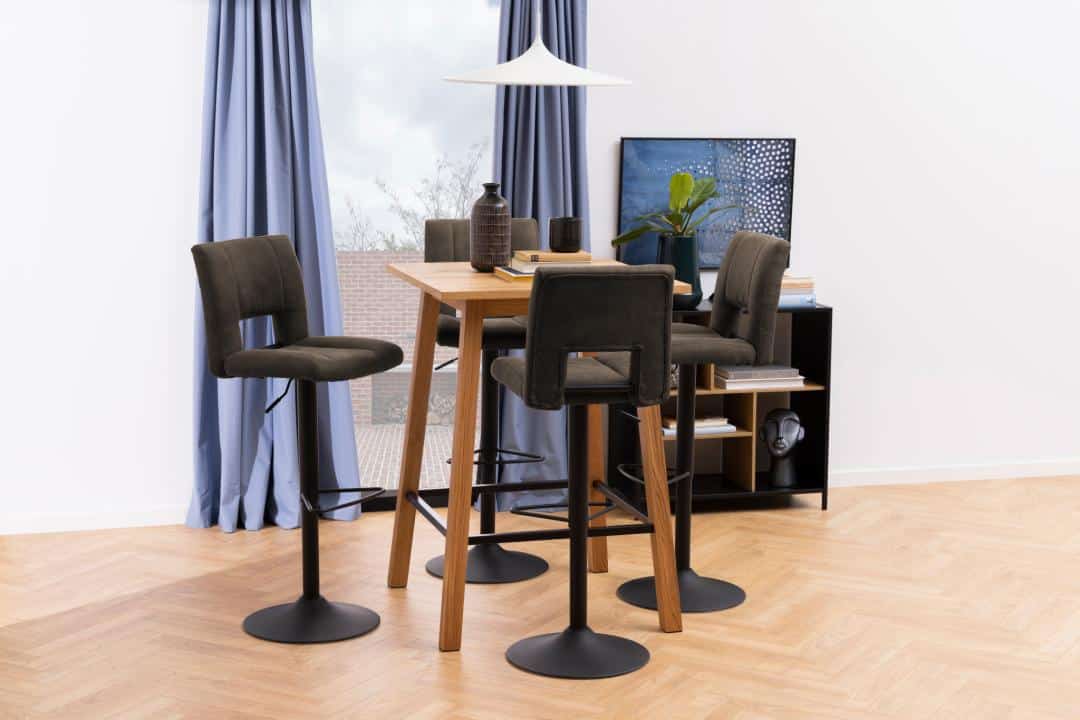 Barkruk Sylvia 8211 Stof Preston Antraciet 8211 Metaal