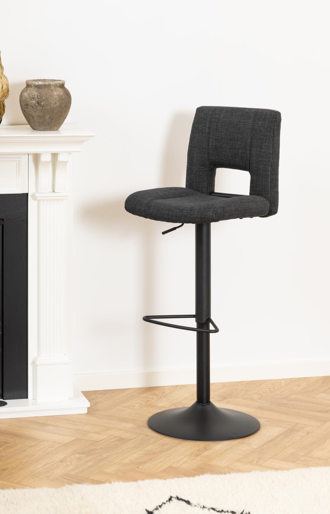 Barkruk Sylvia 8211 Stof Basel Donkergrijs Minimale Bestelling 2 Stuks