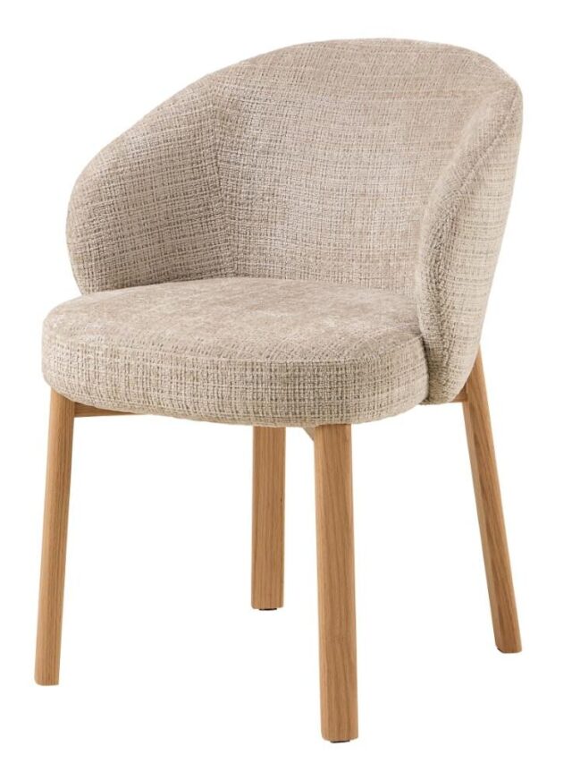 Eetkamerstoel Darlene 8211 Stof Juto Beige 8211 Eikenhout Minimale Bestelling 2 Stuks