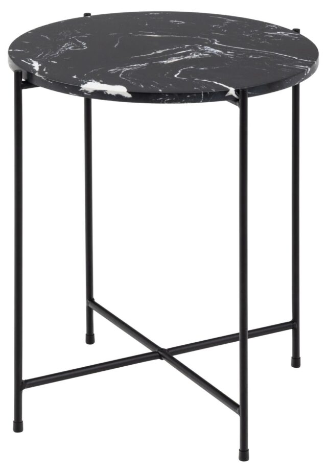 Bijzettafel Avila 8211 Zwart Marmer Blad 8211 Metaal