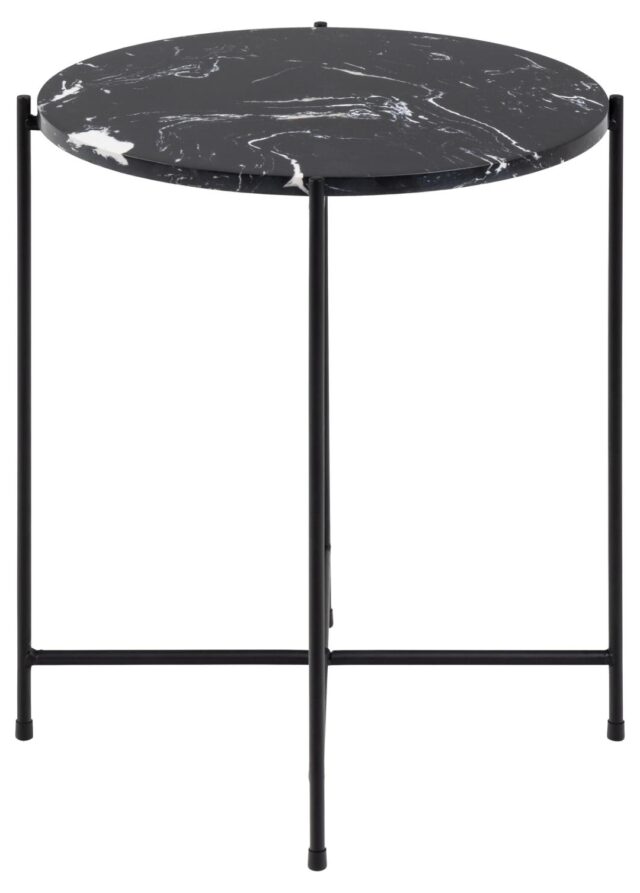 Bijzettafel Avila 8211 Zwart Marmer Blad 8211 Metaal