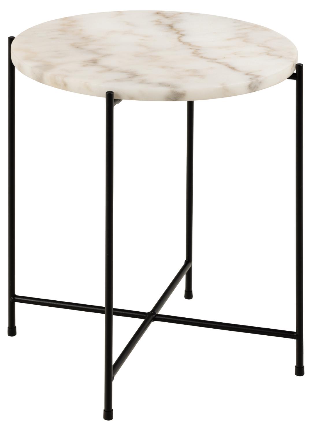 Bijzettafel Avila 8211 Wit Marmer 8211 Metaal