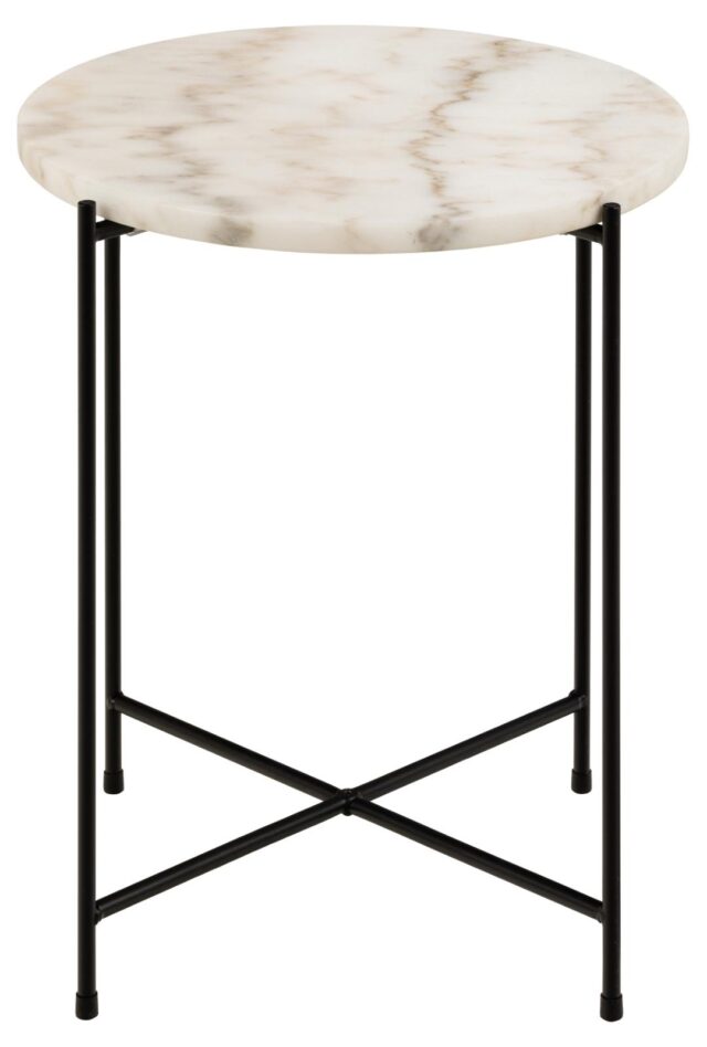 Bijzettafel Avila 8211 Wit Marmer 8211 Metaal
