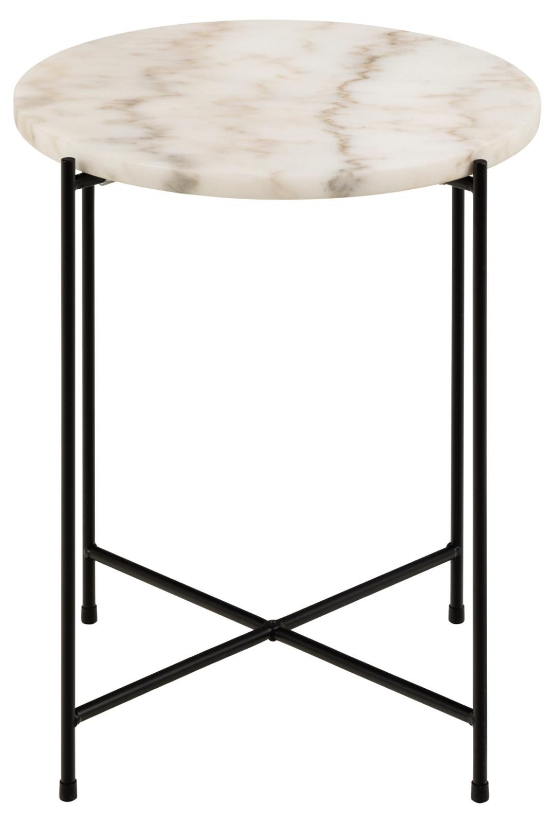 Bijzettafel Avila 8211 Wit Marmer 8211 Metaal