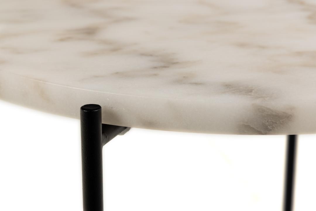 Bijzettafel Avila 8211 Wit Marmer 8211 Metaal
