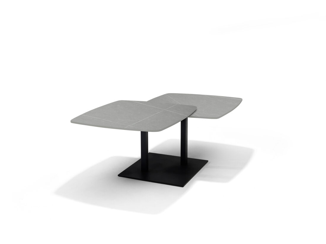 Salontafel Gemini 8211 Grijs Marmer Deckstone 8211 2 Bladen Schuifbaar