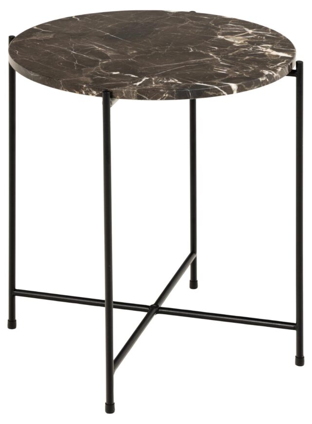 Bijzettafel Avila 8211 Bruin Marmer Melamine 8211 Metaal