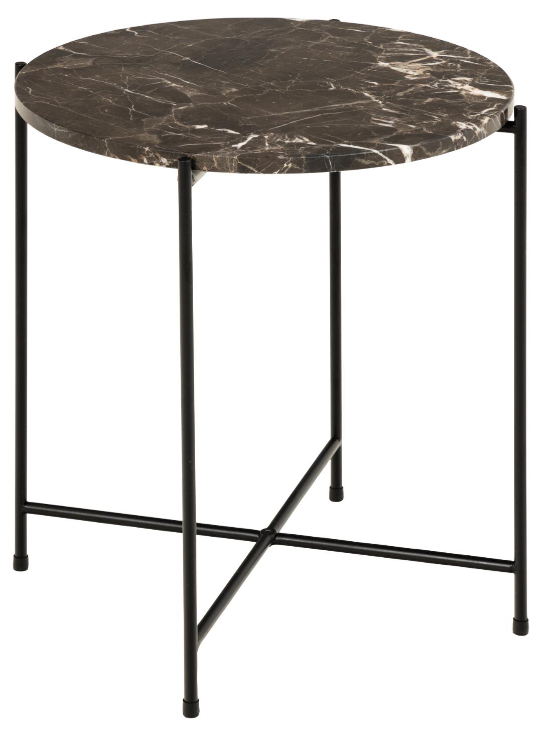 Bijzettafel Avila 8211 Bruin Marmer Melamine 8211 Metaal