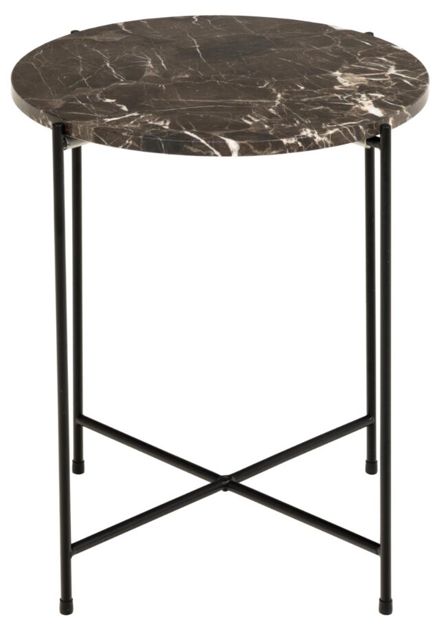 Bijzettafel Avila 8211 Bruin Marmer Melamine 8211 Metaal