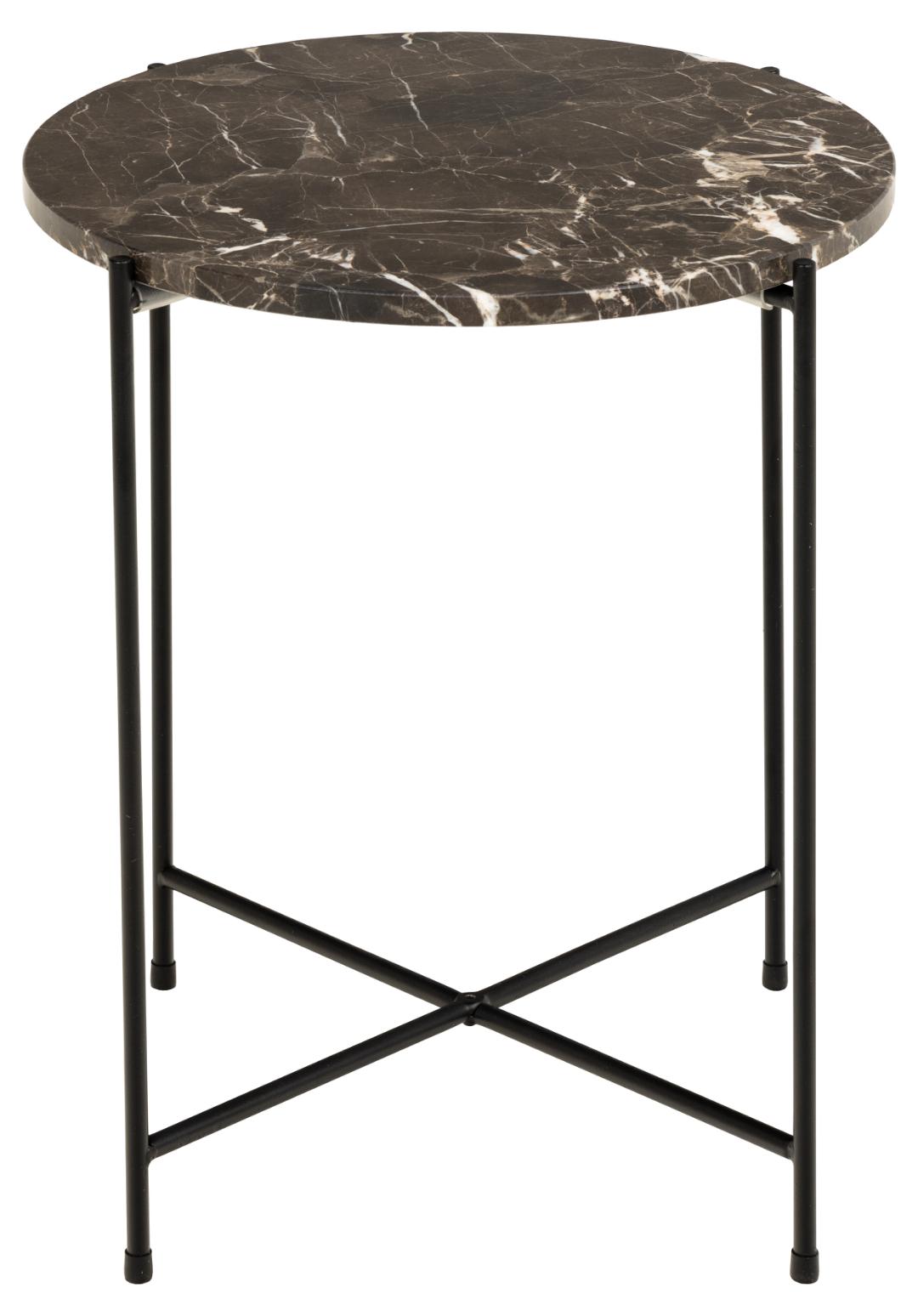 Bijzettafel Avila 8211 Bruin Marmer Melamine 8211 Metaal