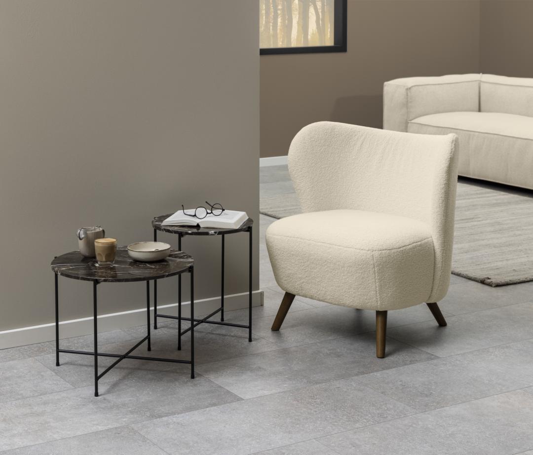 Bijzettafel Avila 8211 Bruin Marmer Melamine 8211 Metaal