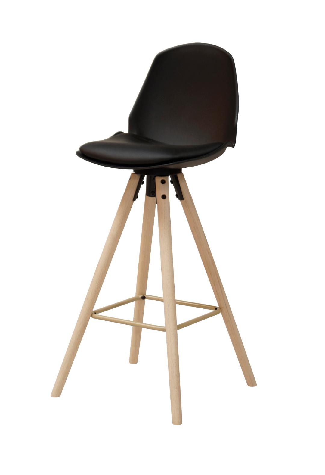 Barkruk Oslo 8211 Pu Zwart 8211 Eikenhout