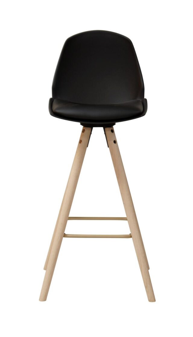 Barkruk Oslo 8211 Pu Zwart 8211 Eikenhout