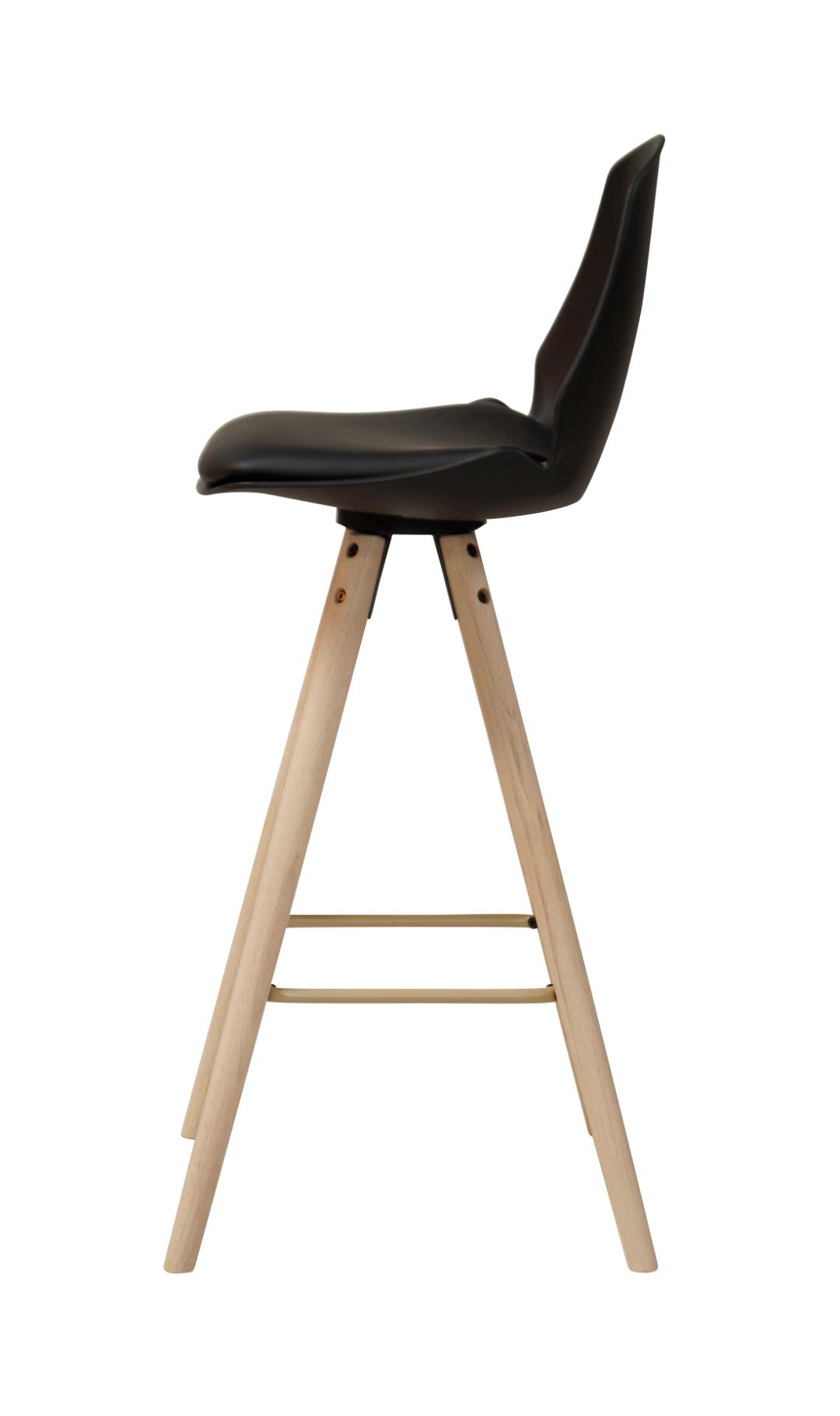 Barkruk Oslo 8211 Pu Zwart 8211 Eikenhout