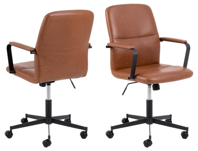 Bureaustoel Flora 8211 Pu Vintage Brandy 8211 Verstelbaar