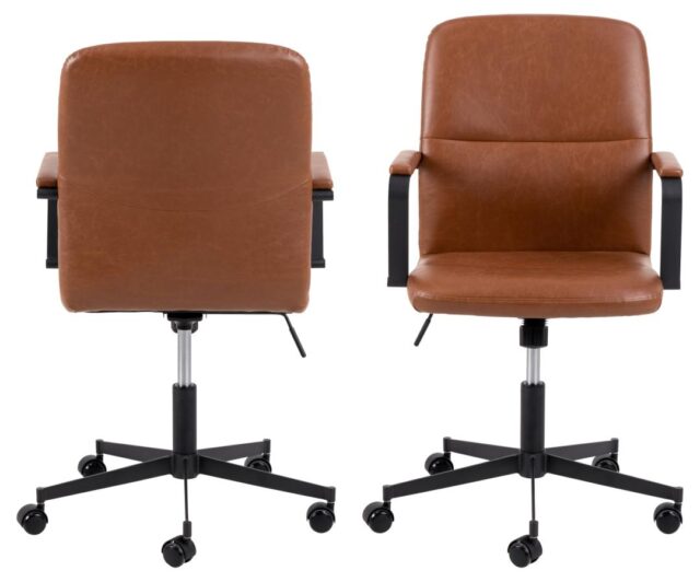 Bureaustoel Flora 8211 Pu Vintage Brandy 8211 Verstelbaar