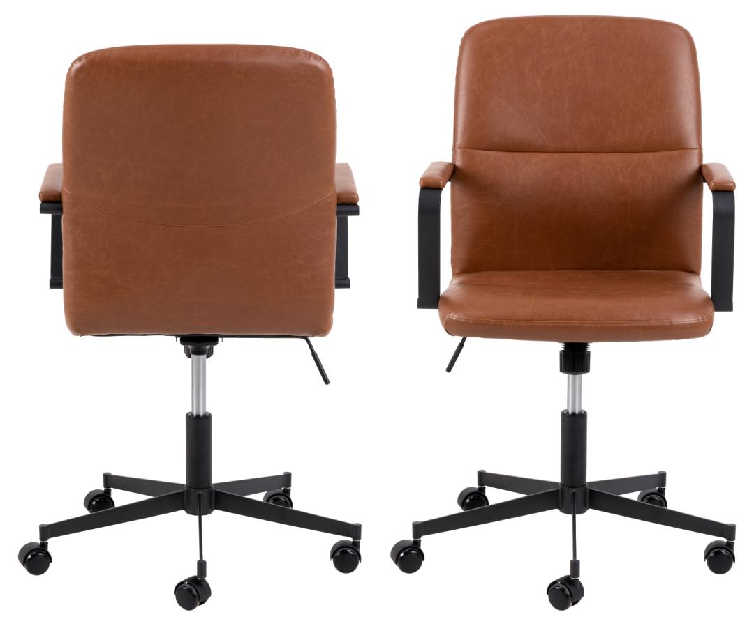 Bureaustoel Flora 8211 Pu Vintage Brandy 8211 Verstelbaar