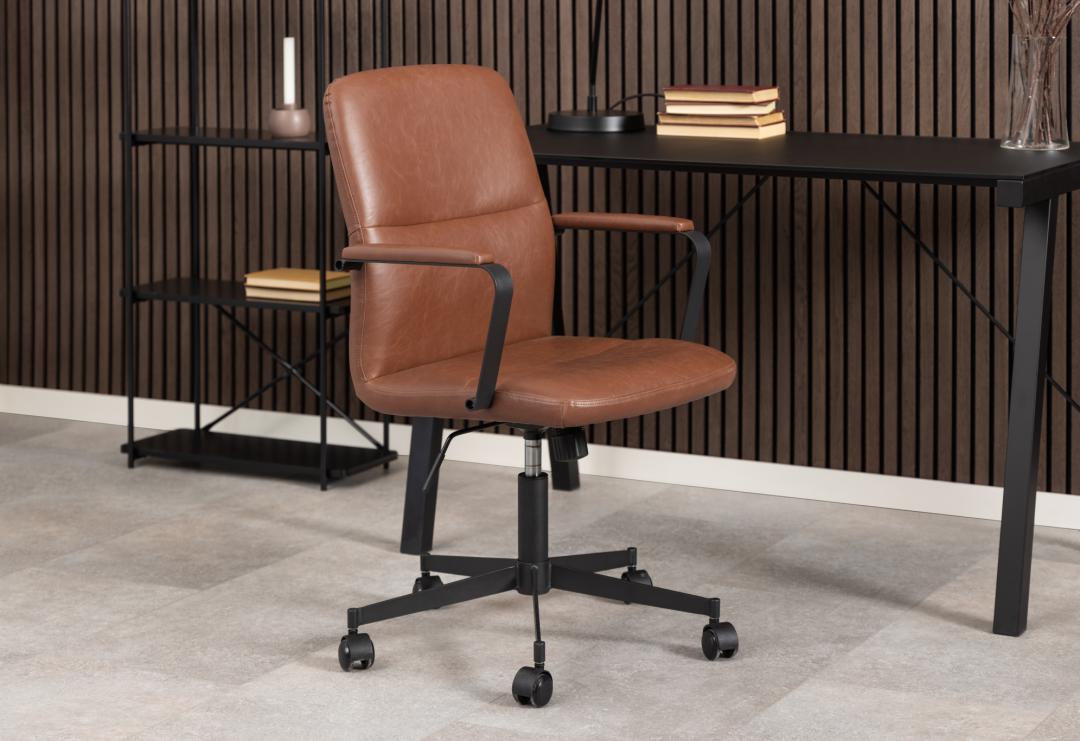 Bureaustoel Flora 8211 Pu Vintage Brandy 8211 Verstelbaar