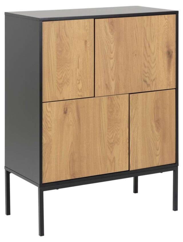 Dressoir Seaford 8211 Zwart Mdf 8211 Eiken Melamine 8211 Metaal