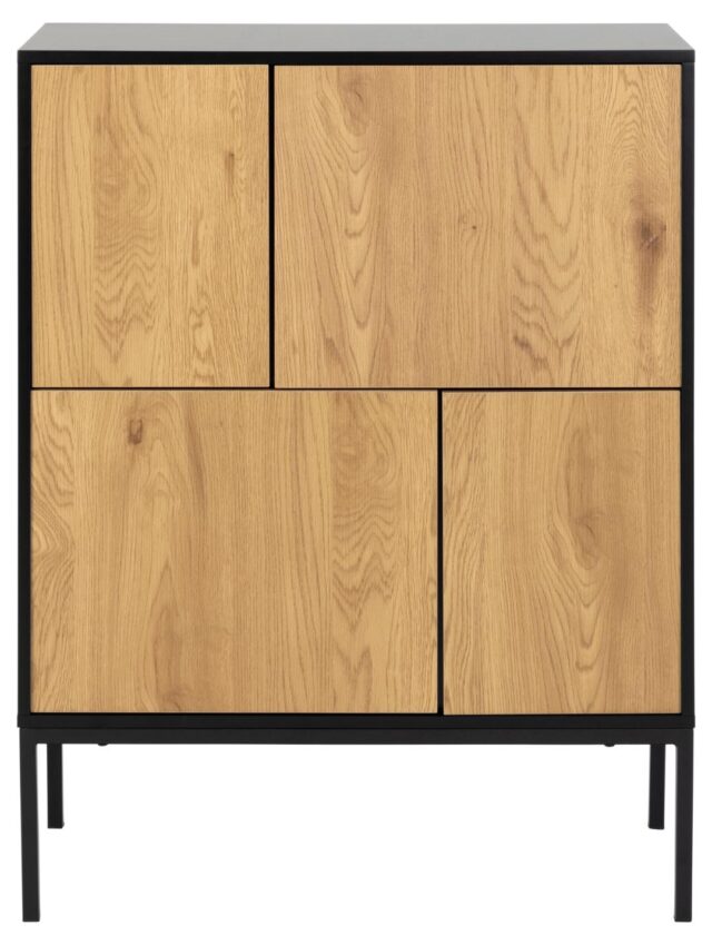 Dressoir Seaford 8211 Zwart Mdf 8211 Eiken Melamine 8211 Metaal
