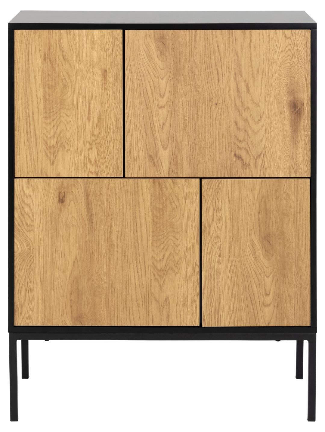 Dressoir Seaford 8211 Zwart Mdf 8211 Eiken Melamine 8211 Metaal