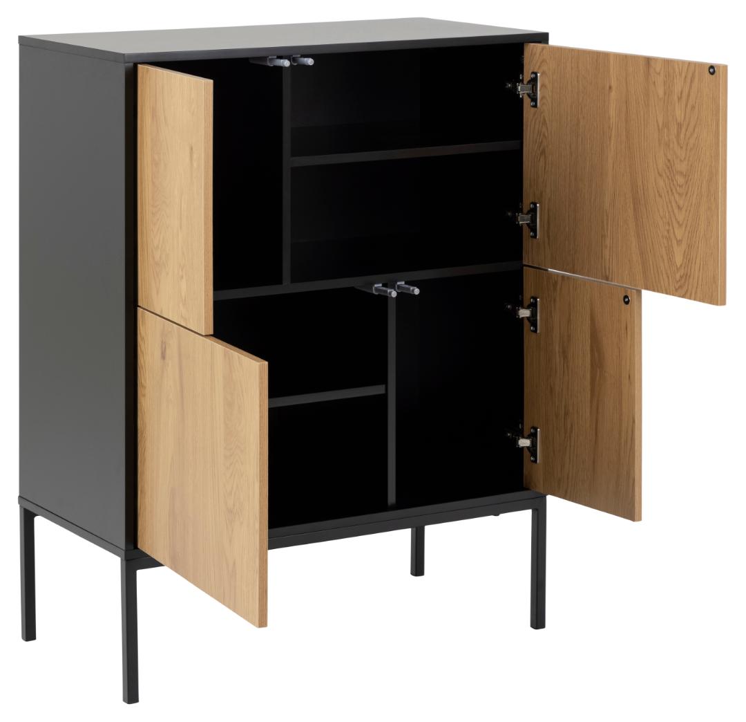 Dressoir Seaford 8211 Zwart Mdf 8211 Eiken Melamine 8211 Metaal