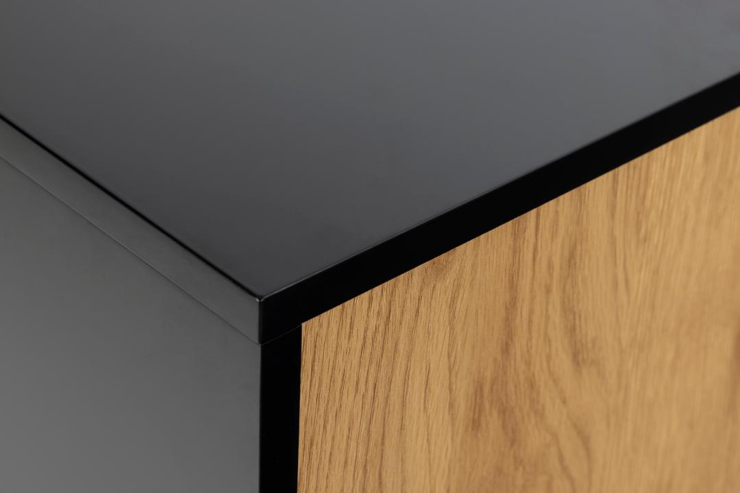 Dressoir Seaford 8211 Zwart Mdf 8211 Eiken Melamine 8211 Metaal