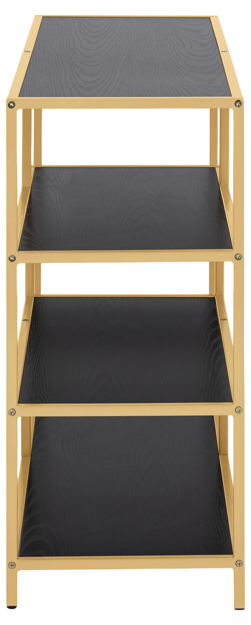 Boekenkast Seaford 8211 Gouden Poeder Gecoate Stalen Frame 8211 Zwart Melamine Boekenkast Seaford 8211 Gouden Poeder Gecoate Stalen Frame 8211 Zwart Melamine