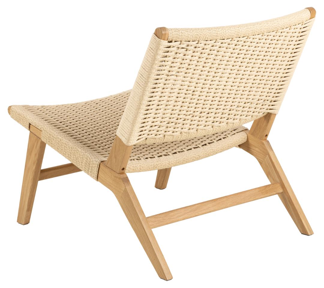 Loungestoel Carson 8211 Beige Vlechten 8211 Eiken Gelakt Loungestoel Carson 8211 Beige Vlechten 8211 Eiken Gelakt