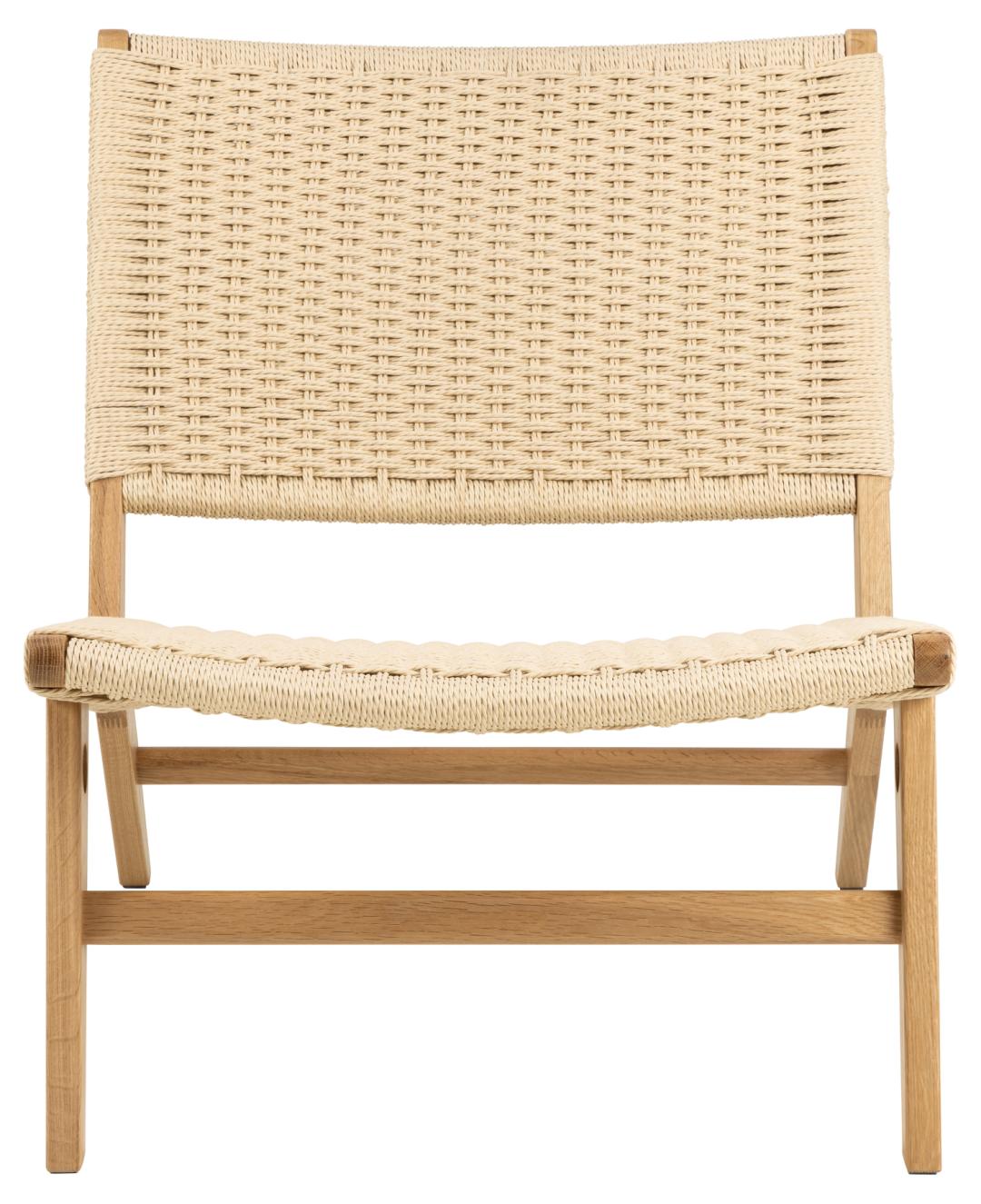 Loungestoel Carson 8211 Beige Vlechten 8211 Eiken Gelakt Loungestoel Carson 8211 Beige Vlechten 8211 Eiken Gelakt