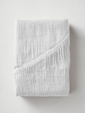 Hoeslaken Mousseline - Wit - 90x200 cm + 30 cm