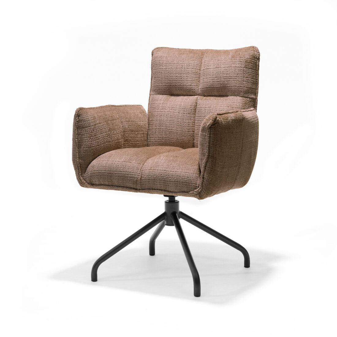 Eetkamerstoel Nova Stof Cremona 18 Taupe 8211 360 Draaibaar 8211 Frame Zwart P14 Eetkamerstoel Nova Stof Cremona 18 Taupe 8211 360 Draaibaar 8211 Frame Zwart P14