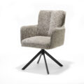 Eetkamertafel Alex - Stof Cremona #02 Ecru - 360 Draaibaar - Frame zwart A360