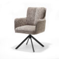 Eetkamerstoel Alex - Stof Cremona #04 Natural - 360 graden draaibaar - Frame zwart A360