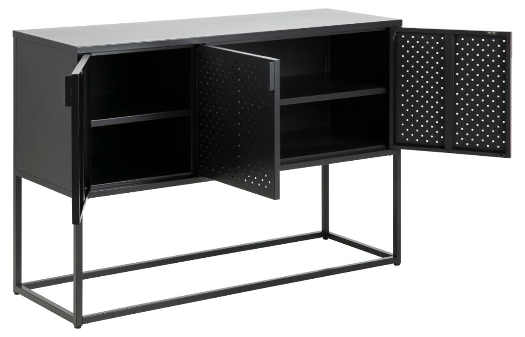 Dressoir Newton 8211 Mat Zwart Metaal 8211 Gaas