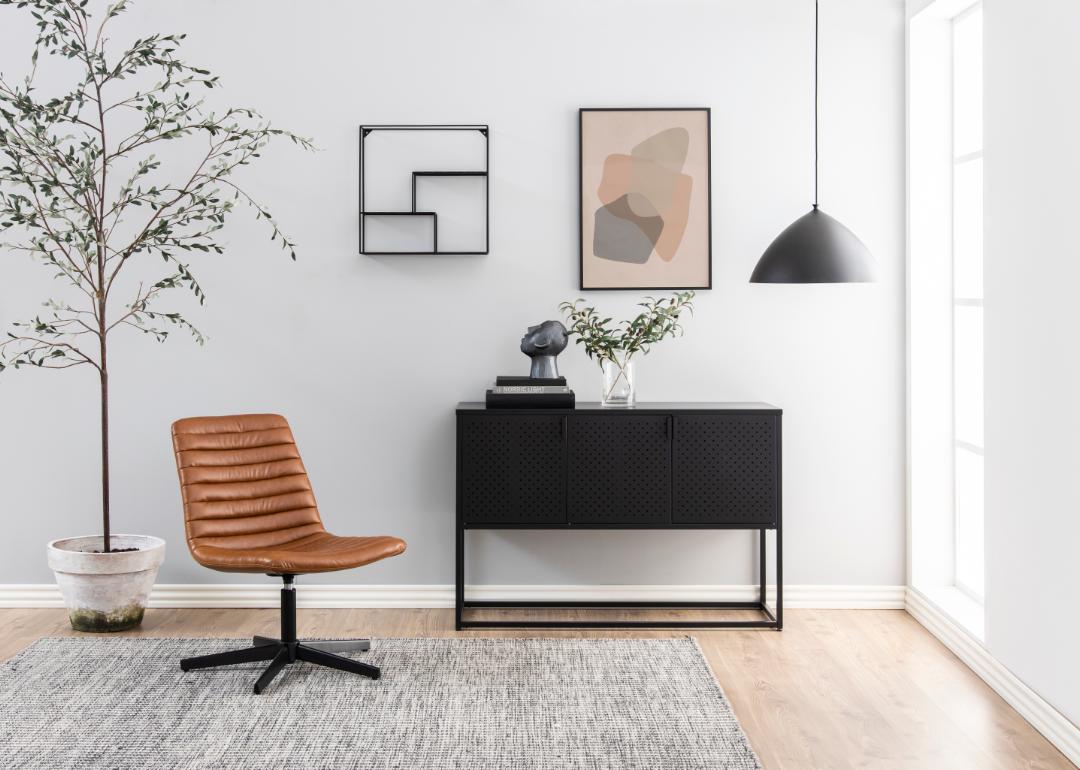 Dressoir Newton 8211 Mat Zwart Metaal 8211 Gaas