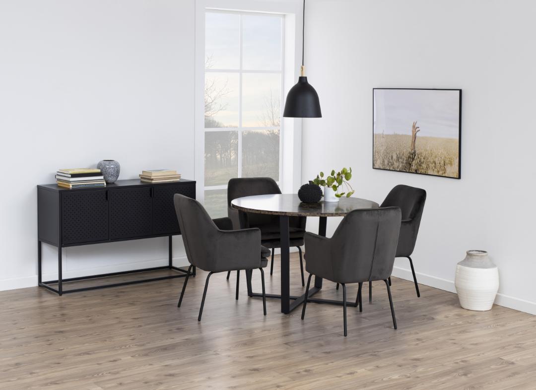 Dressoir Newton 8211 Mat Zwart Metaal 8211 Gaas