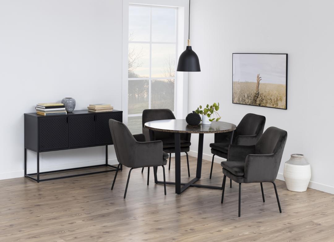 Dressoir Newton 8211 Mat Zwart Metaal 8211 Gaas