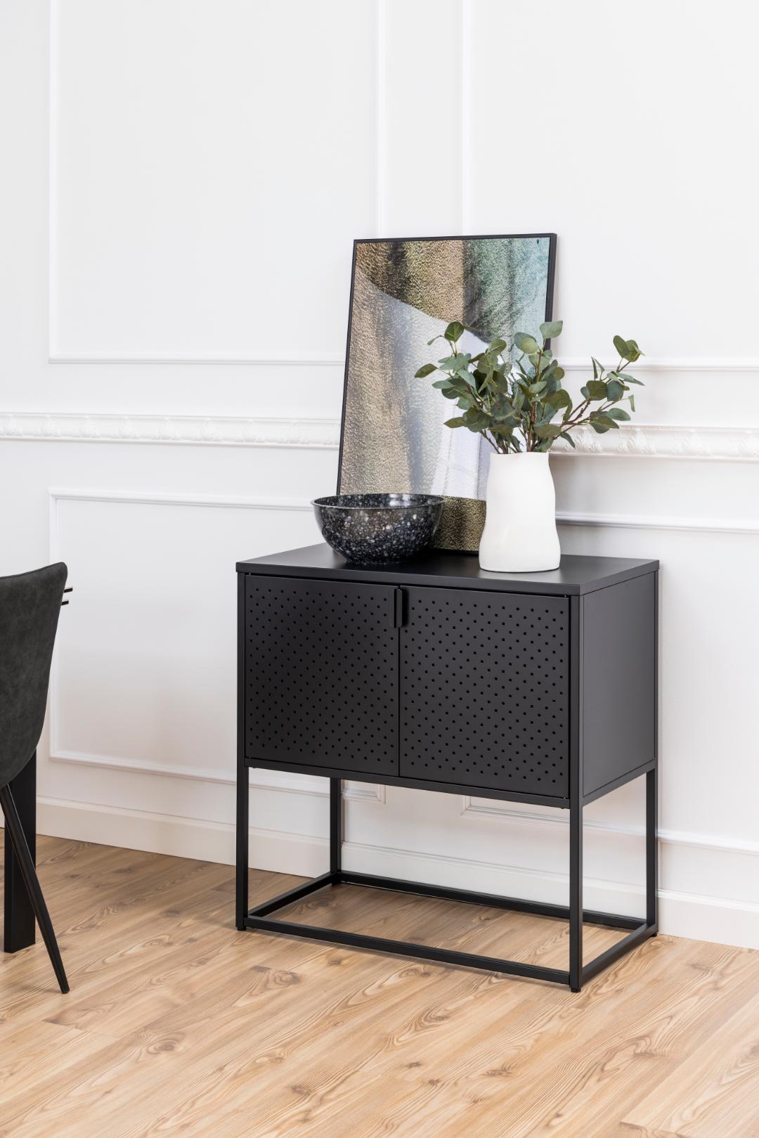 Dressoir Newton 8211 Mat Zwart Metaal 8211 Gaas