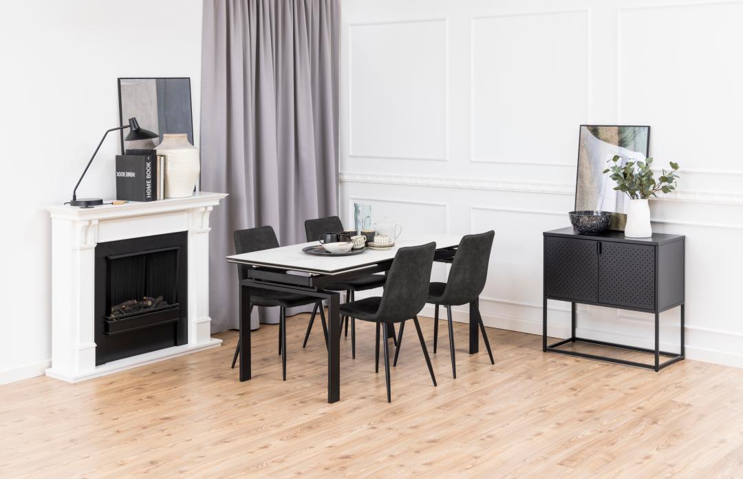Dressoir Newton 8211 Mat Zwart Metaal 8211 Gaas