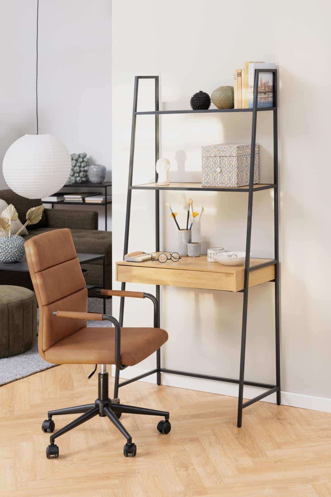 Boekenkast Seaford 8211 Mat Wild Eiken Melamine 8211 Metaal