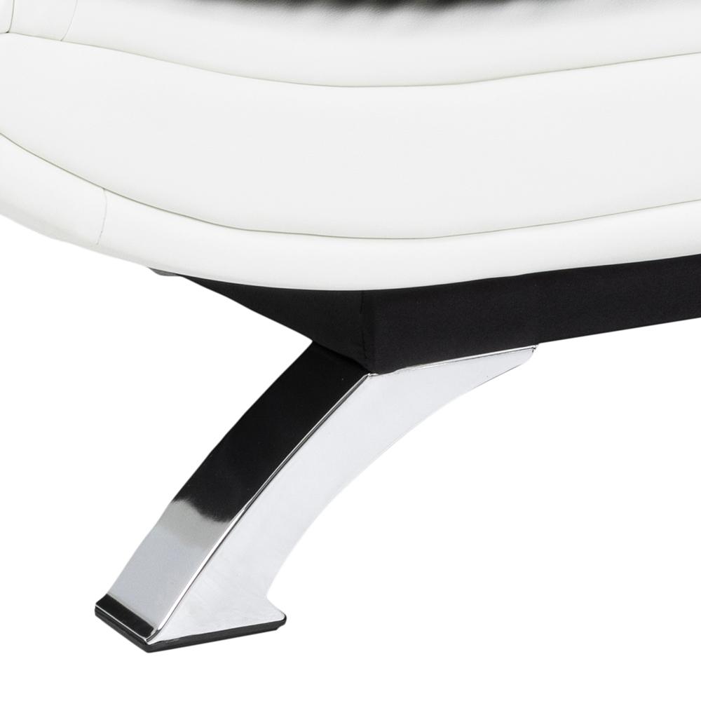 Slaapbank Geloof 8211 Stof Lichtgrijs Pu Wit 8211 Chroom