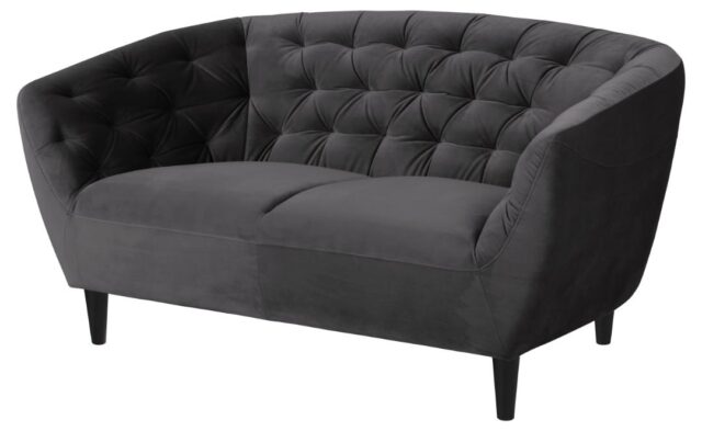 2 Zitsbank Ria 8211 Stof Vic Donkergrijs