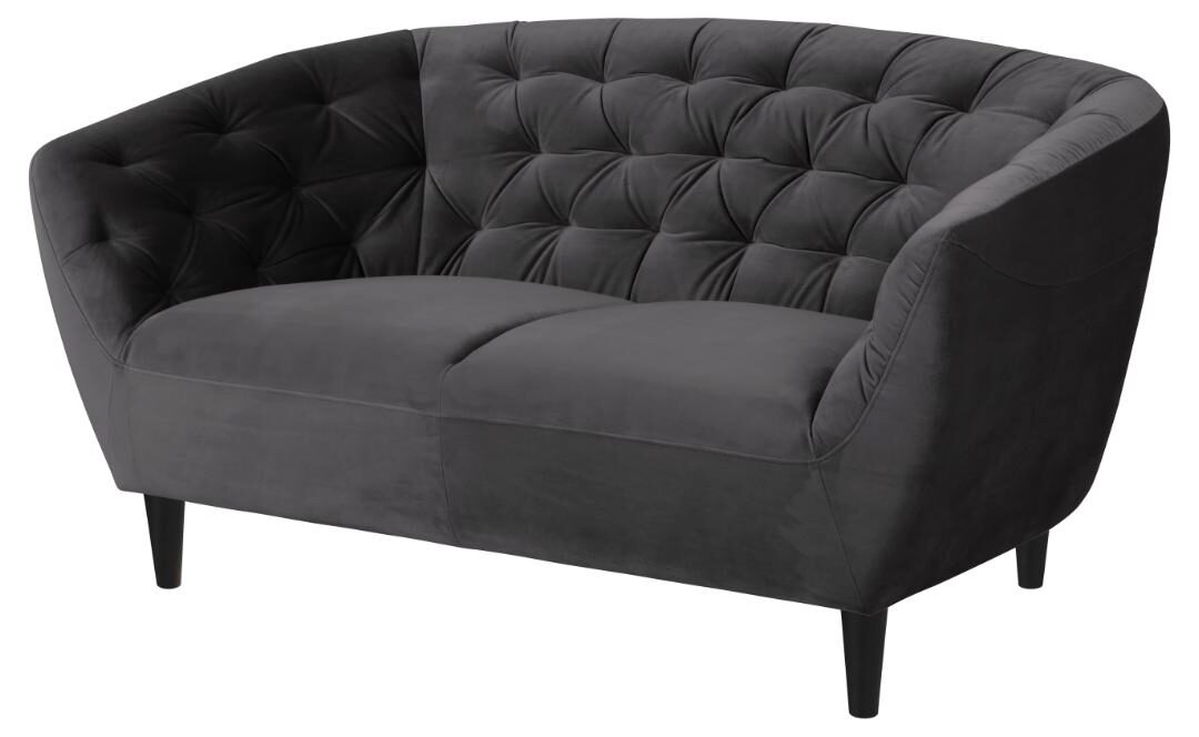 2 Zitsbank Ria 8211 Stof Vic Donkergrijs