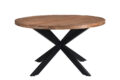 Eetkamertafel Rocky - Mangohout - Staal - Spinpoot - 150 cm