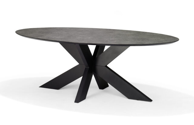 Eetkamertafel Switch 8211 Leisteen Slate Grausilver 8211 Ovaal 8211 220 215 100 Cm