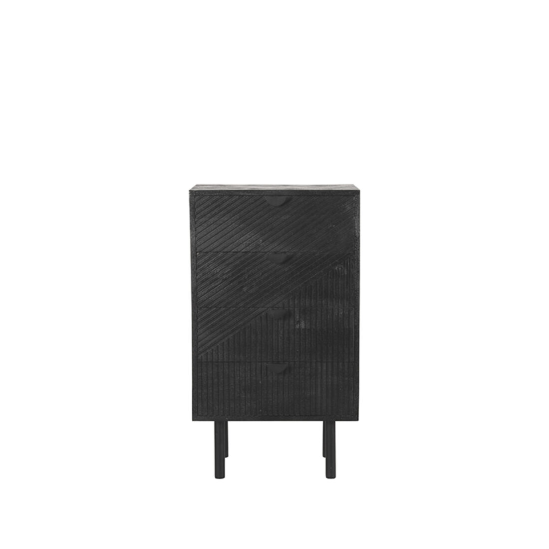 Ladekast Cotia 8211 Zwart Mangohout 8211 Metaal