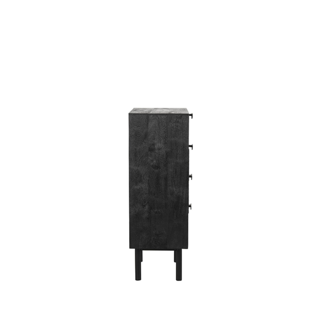Ladekast Cotia 8211 Zwart Mangohout 8211 Metaal