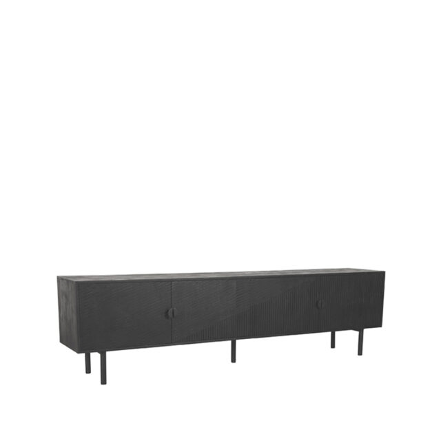 Tv Dressoir Cotia 8211 Zwart Mangohout 8211 Metaal