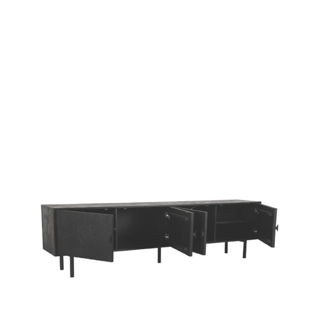 Tv Dressoir Cotia 8211 Zwart Mangohout 8211 Metaal